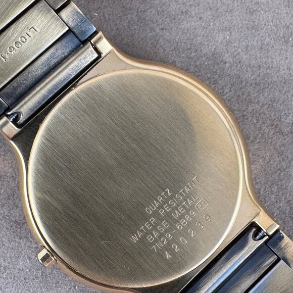 Vintage LassaleLuxury Watch Gun Metal Black on Gold, Roman Numeral Bezel - Picture 8 of 11